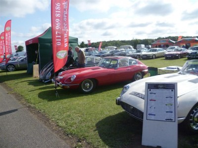 A full set of Series 1, 2, & 3 E-Types on the Forum Stand at the Silverstone Classic. (Large).JPG